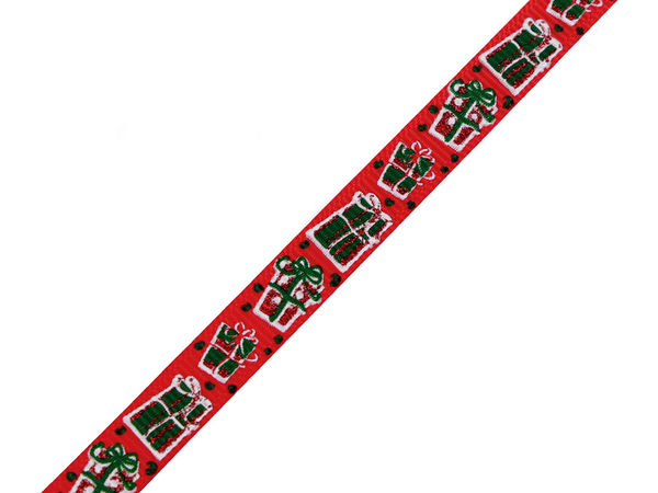 Premium Red Christmas Grosgrain Ribbon with Glitter (10mm) - Elegant Holiday Ribbed Ribbon for Gift Wrapping, Wreaths, and DIY Crafts