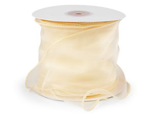 Wide Pearlescent Organza Ribbon (10cm) - Premium Monofilament Craft & Decor Ribbon with Wavy Edges