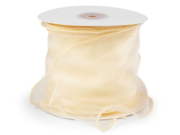 Wide Pearlescent Organza Ribbon (10cm) - Premium Monofilament Craft & Decor Ribbon with Wavy Edges