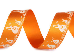 Premium 24mm Easter Bunny Printed Satin Ribbon - Single-Sided Festive Decorative Ribbon for Crafts, Floristry, and Gift Wrapping
