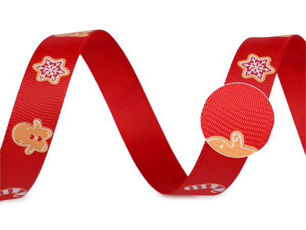Premium Christmas Grosgrain Ribbon (15mm) - Festive Patterned Ribbon for Gift Wrapping, Wreaths & Holiday DIY Crafts