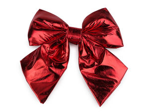 Elegant Large Metallic Christmas Bow (21 x 24 cm) - Premium Fluffy Holiday Ornament for Trees, Wreaths, Doors & Gift Wrapping