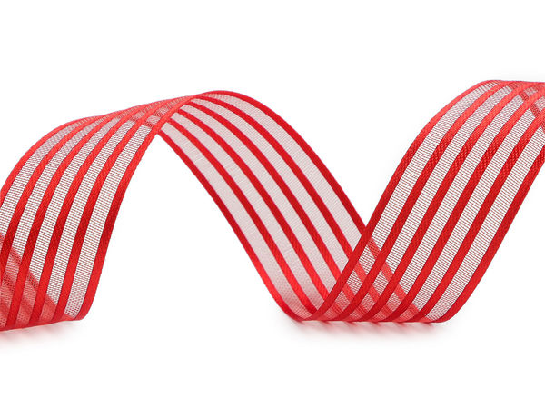 Premium Double-Faced Satin Ribbon with Organza Stripe, 25mm Width – Elegant Craft and Gift Wrapping Ribbon