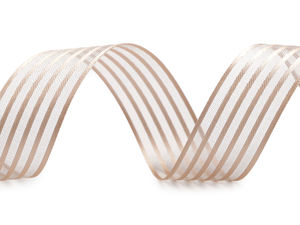 Premium Double-Faced Satin Ribbon with Organza Stripe, 25mm Width – Elegant Craft and Gift Wrapping Ribbon