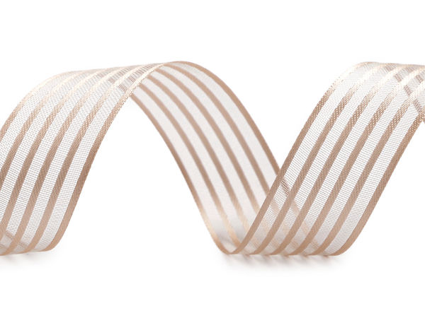 Premium Double-Faced Satin Ribbon with Organza Stripe, 25mm Width – Elegant Craft and Gift Wrapping Ribbon