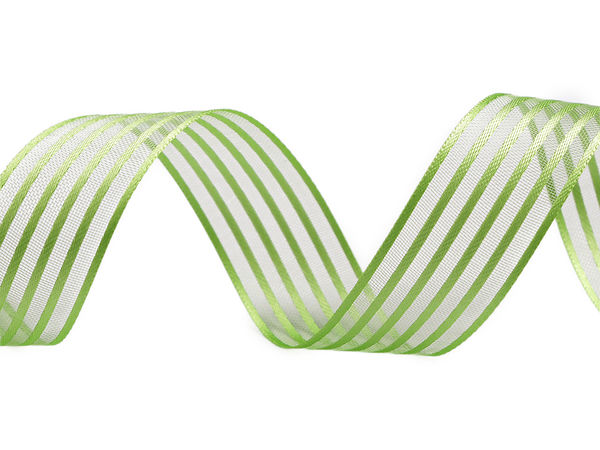 Premium Double-Faced Satin Ribbon with Organza Stripe, 25mm Width – Elegant Craft and Gift Wrapping Ribbon