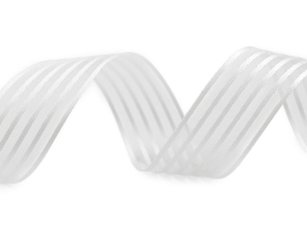 Premium Double-Faced Satin Ribbon with Organza Stripe, 25mm Width – Elegant Craft and Gift Wrapping Ribbon