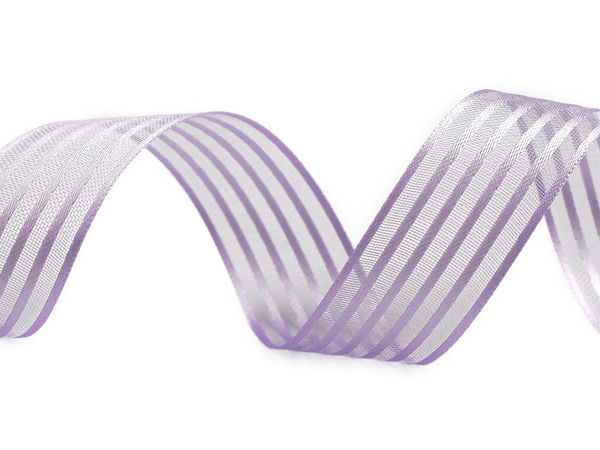 Premium Double-Faced Satin Ribbon with Organza Stripe, 25mm Width – Elegant Craft and Gift Wrapping Ribbon