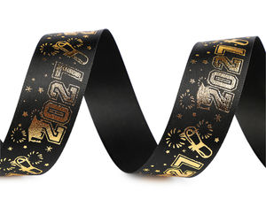 Premium Printed Single-Faced Satin Ribbon, 25mm Width - Design 2027
