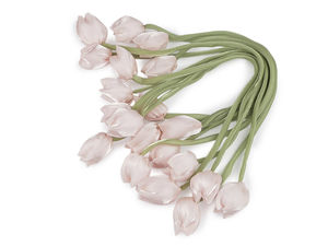 Premium Tulip Motif Sewn Satin Ribbon for Crafts, Floristry, and Home Decor