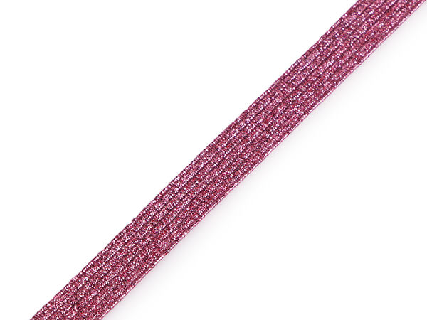 Premium Lurex Metallic Elastic Ribbon - 9mm Glitter Stretch Band for Sewing, Crafts, and Fashion Design