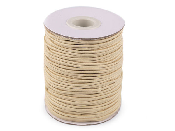 MAGGIE 2mm Premium Round Elastic Cord for Sewing, Knitting, and Crafts (50m Roll)