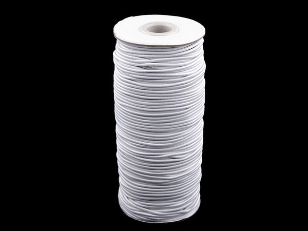 MAGGIE 2mm Premium Round Elastic Cord for Sewing, Knitting, and Crafts (50m Roll)