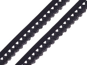 Premium Decorative Lace Elastic Band (15mm) - Soft Tension Elastic Trim for Lingerie, Garments, and Crafts