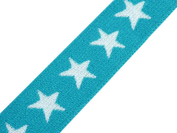 Premium Star-Printed Flat Elastic Band - 20mm Decorative Knit Elastic for Sewing, Belts, and Garment Trimming