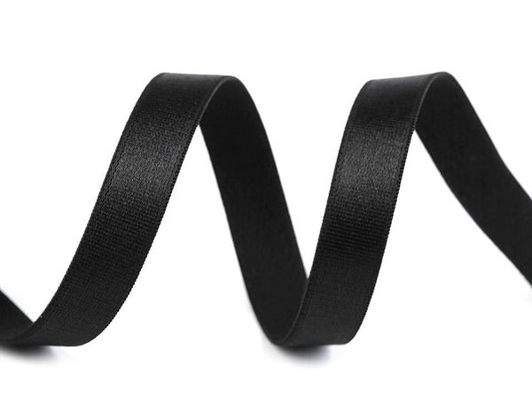 Premium Satin Shoulder Strap Elastic – 12mm Flat Elastic Ribbon for Lingerie and Apparel