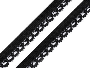 Premium Decorative Elastic with Shiny Eyelet Edge Trim - 15mm Width