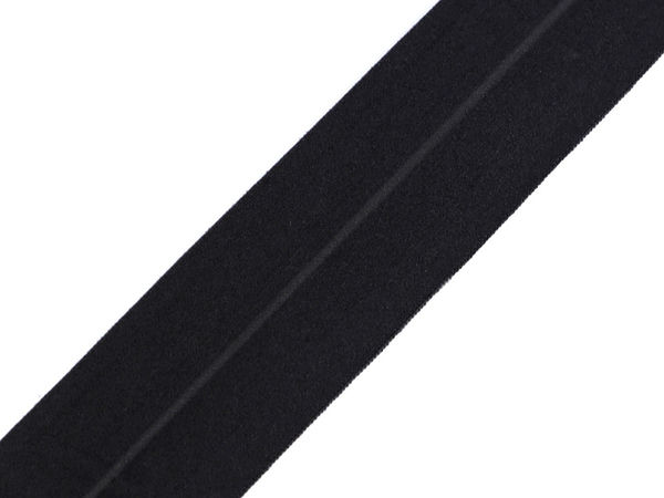Premium Black Fold Over Elastic (40mm) - Matte Edge Binding & Hemming Ribbon for Dressmaking and Crafts