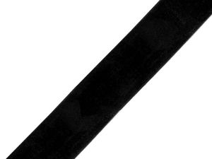 Black Premium Elastic Velvet Ribbon (30mm) - Soft Stretch Velvet Trim for Lingerie, Garments, and DIY Accessories