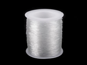 Premium Clear Elastic Nylon Thread (0.8mm) - High-Strength Invisible Beading Cord for Jewelry Making