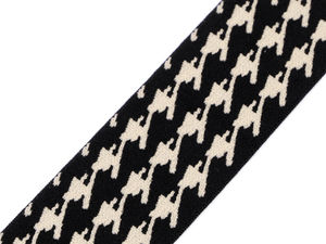 Premium Soft Woven Houndstooth Elastic Band (40mm) - Double-Sided Stretch Webbing for Apparel