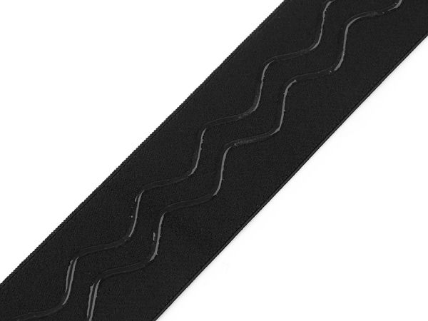 Premium 40mm Non-Slip Silicone Gripper Elastic Band - High-Tension Wave Grip Elastic for Activewear and Underwear - Black