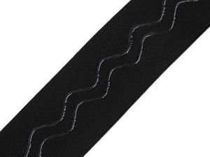 Premium 50mm Silicone Gripper Elastic Band - Black Non-Slip Wave Grip Elastic for Sportswear, Activewear & Underwear