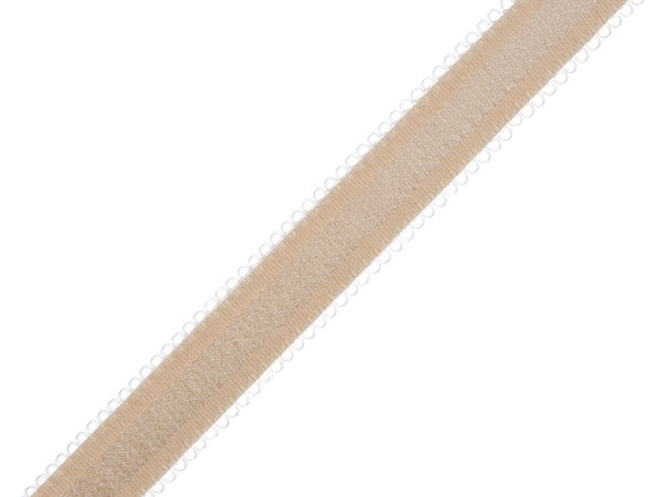 16mm Premium Shoulder Elastic with Decorative Trim & Shiny Center Strip - Firm Support for Bra Straps, Lingerie, and Dresses