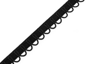 Premium White Elastic Button Loop Trim for Bridal & Formal Wear - 18mm Soft Tension Band