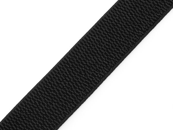 Premium 30mm Structured Elastic Band - Soft, Skin-Friendly Textured Elastic for Skirts, Belts, Coats, and Dresses (Black)