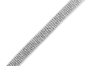 Premium Lurex Brocade Elastic Strap, 10mm Shimmer Shoulder Ribbon with Soft-Touch Backing for Intimate Apparel, Headbands & Sewing Trims