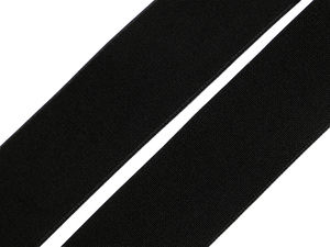 Black Soft Woven Elastic Band (30mm) - High-Tension Sewing Elastic for Waistbands, Skirts, and Underwear