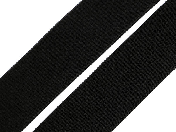 Black Soft Woven Elastic Band (30mm) - High-Tension Sewing Elastic for Waistbands, Skirts, and Underwear