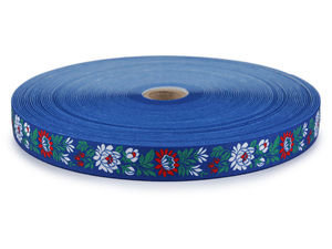 Premium 25mm Patterned Folklore Elastic Band | High-Tension Decorative Elastic for Sewing, Belts & Apparel Trim