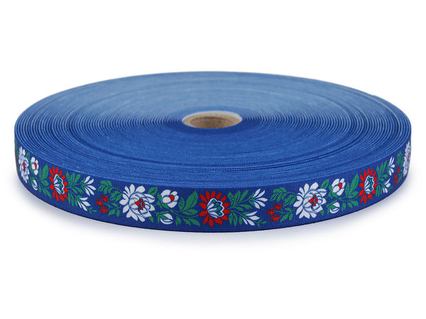 Premium 25mm Patterned Folklore Elastic Band | High-Tension Decorative Elastic for Sewing, Belts & Apparel Trim