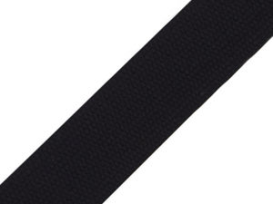 Premium Black Cotton Webbing Strap, 40mm Width - Heavy-Duty Haberdashery & Crafting Ribbon, 25m Roll
