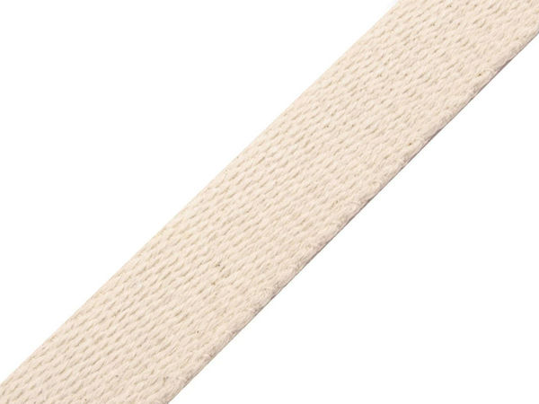 Premium 100% Cotton Webbing Tape (25mm, Ecru Light) - Heavy-Duty Strap for Bags, Backpacks, Crafting, and Furniture Restoration