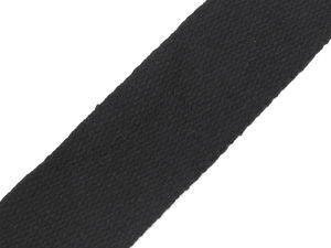 Premium Black Cotton Webbing Strap - 40mm Wide Heavy-Duty Ribbon for Bags, Crafts, and Upholstery