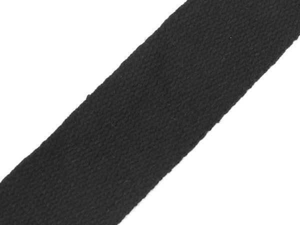 Premium Black Cotton Webbing Strap - 40mm Wide Heavy-Duty Ribbon for Bags, Crafts, and Upholstery