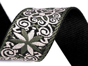 Premium 50mm Embroidered Polyester Webbing Strap - Durable Decorative Ribbon for Bags, Backpacks, and Upholstery