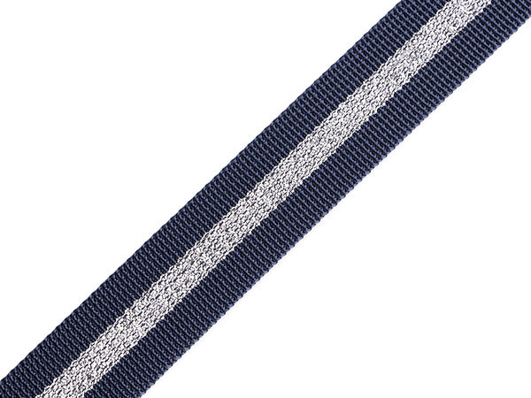 Premium 25mm Double-Sided Polypropylene Webbing Strap with Metallic Lurex Center
