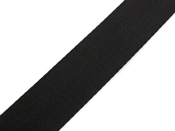 Premium Black Smooth Polyester Webbing Strap with Elegant Shine (32mm Width)