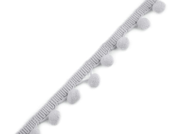 Premium Pom Pom Fringe Trim (20mm Width, 10mm Pom Poms) - Versatile Haberdashery Braid for Sewing and Crafts