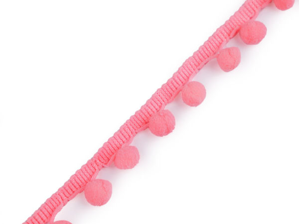 Premium Pom Pom Fringe Trim (20mm Width, 10mm Pom Poms) - Versatile Haberdashery Braid for Sewing and Crafts