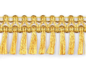 Premium Metallic Lurex Chainette Fringe Trim (50mm Width)
