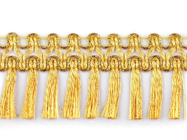 Premium Metallic Lurex Chainette Fringe Trim (50mm Width)