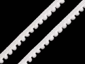 Premium Pom Pom Trimming Braid (11mm Width) – Decorative Ribbon Trim for Sewing, Apparel, and Home Decor