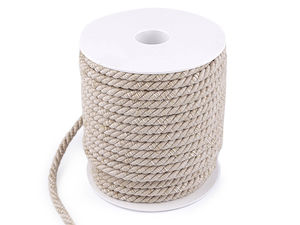Italian-Made Two-Tone Twisted Cord (6mm, 3-Ply) - Premium Craft String for Macrame, Home Decor, and Fashion Accessories