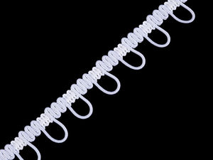 Premium 15mm Elastic Loop Button Braid Trim for Bridal and Formal Wear