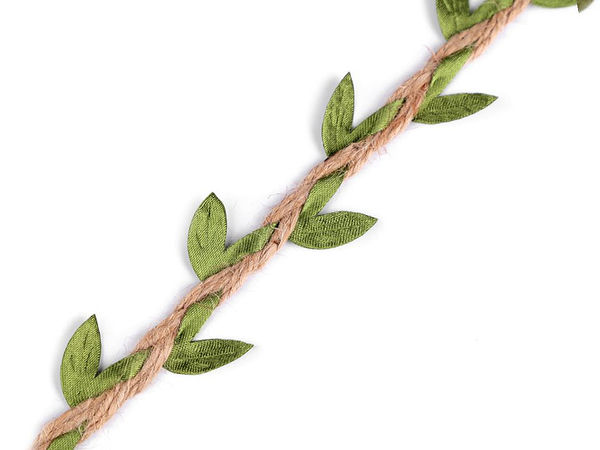 Natural Jute Leaf Twine Ribbon (25mm) - Rustic Burlap Vine Garland for Crafts, Floristry, and DIY Wedding Decorations (10m Roll)